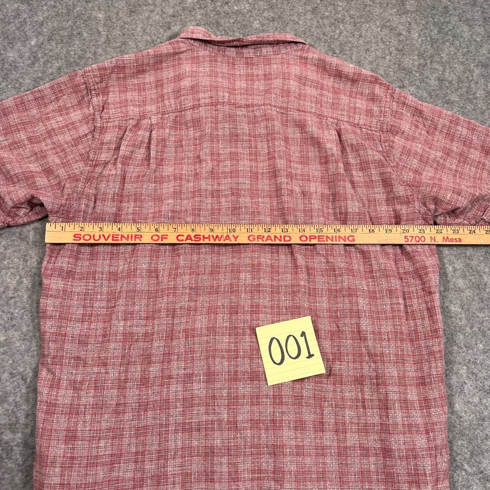 Patagonia Red Woven Plaid Migration Hemp Short Sleeve Shirt Men's Size Large - Picture 6 of 6